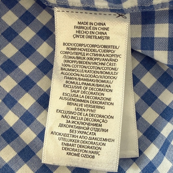 Ralph Lauren Blue and White Gingham Button Down Shirt Big & Tall 3XB 3XL - Picture 6 of 6